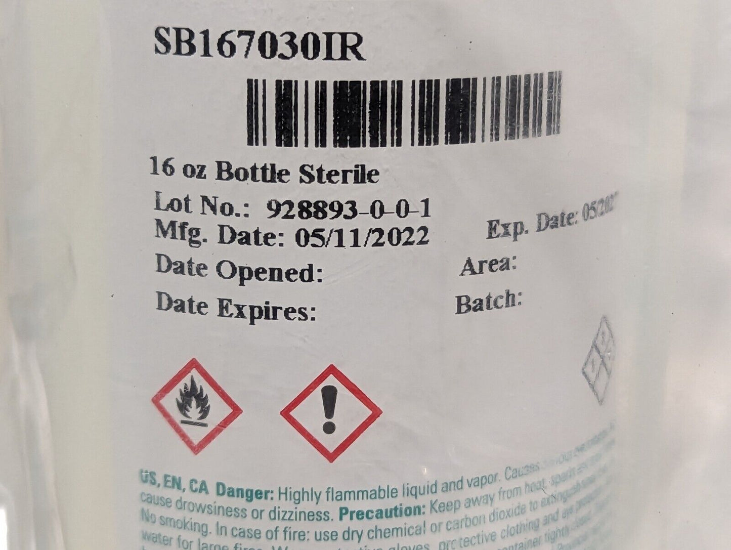 Lot of 10 sterile Contec IPA sterile 70% isopropanol, 16 oz sprayer bottles