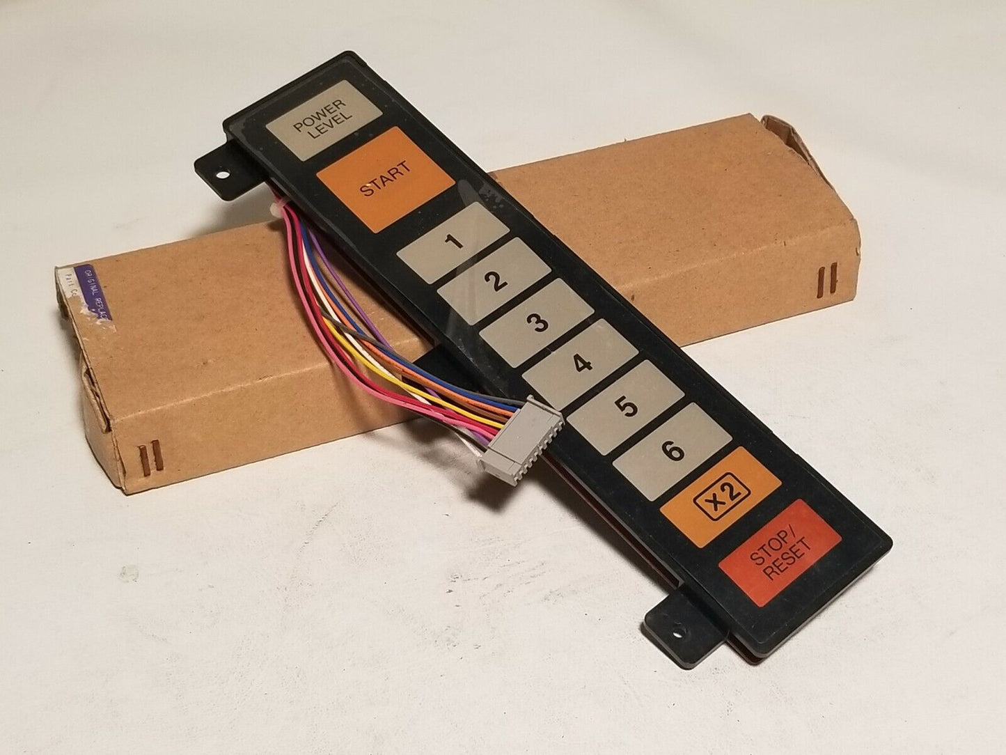 SMK J-M7261-01 control panel, power level, start, 1-6, x2, stop/reset