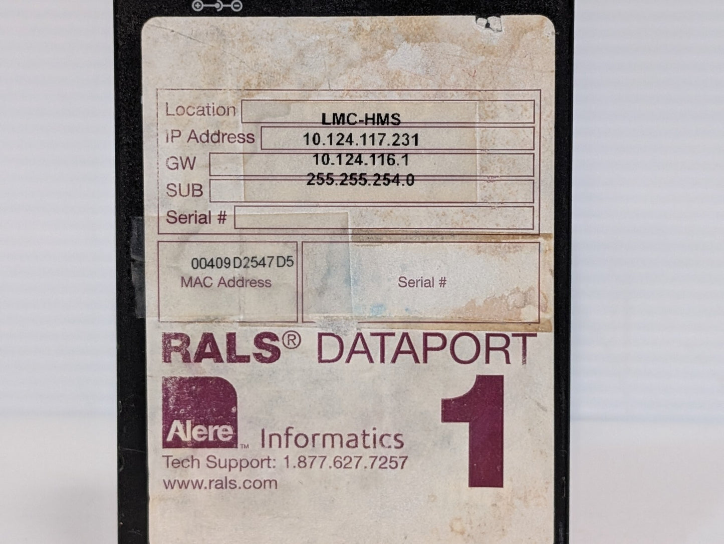 Abbott RALS Dataport1 POCT Device Server, Ethernet, Power Adapter, Peripherals