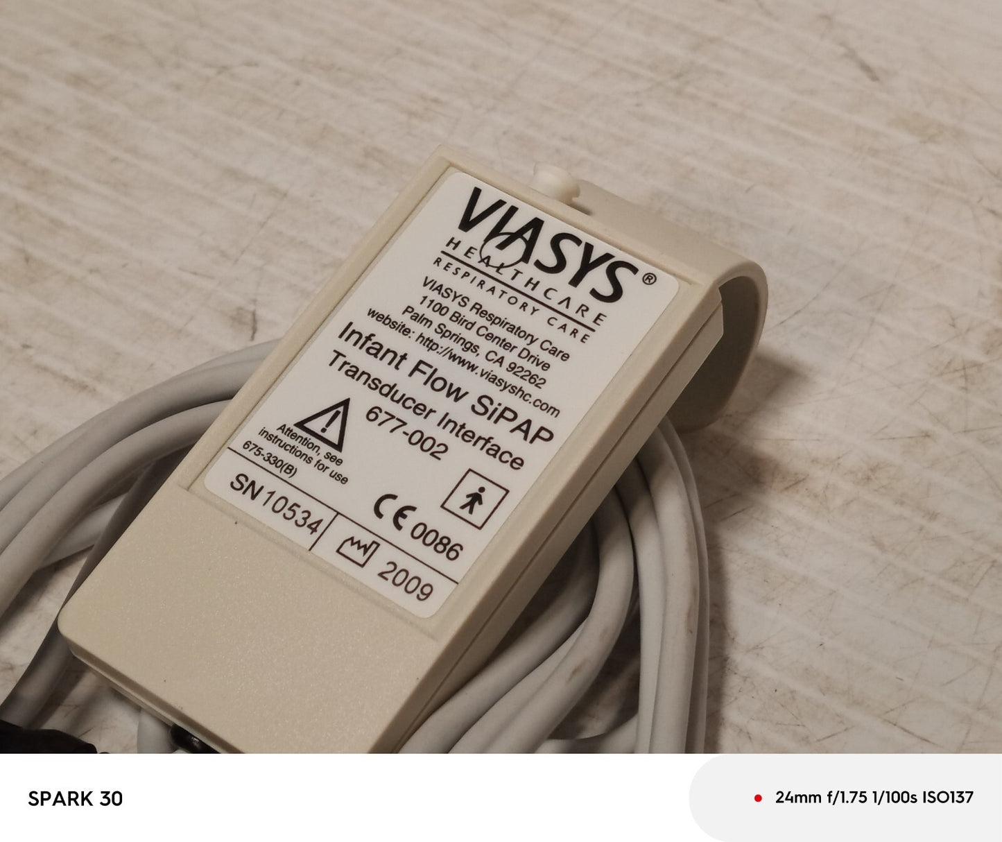 Viasys Healthcare 677-002 Infant Flow SiPAP Transducer Interface