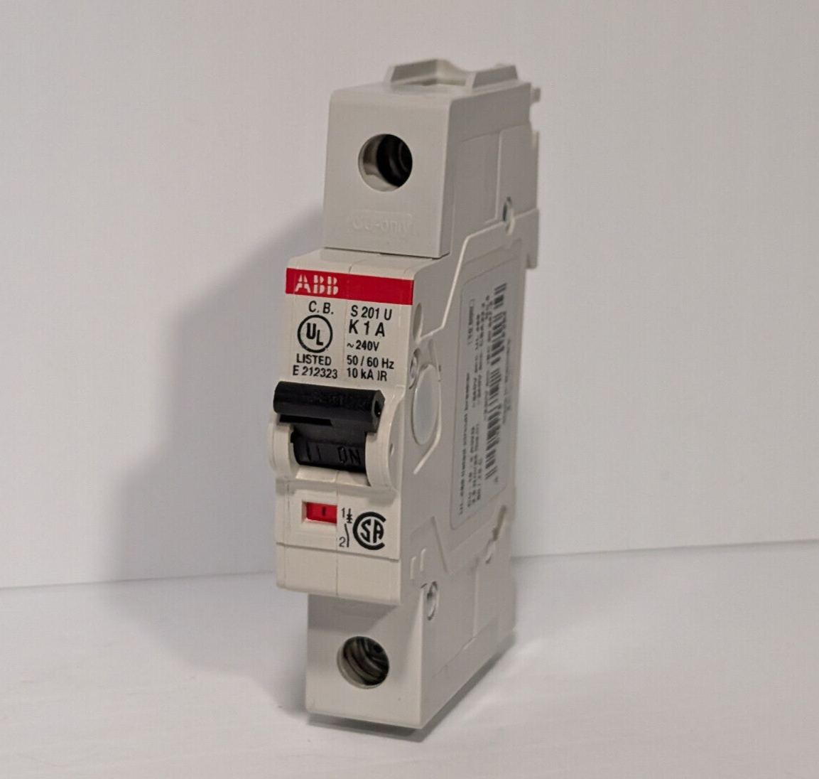 ABB S201U-K1 Circuit Breaker, 1-Pole, 240 VAC, 1 A, Trip Curve K