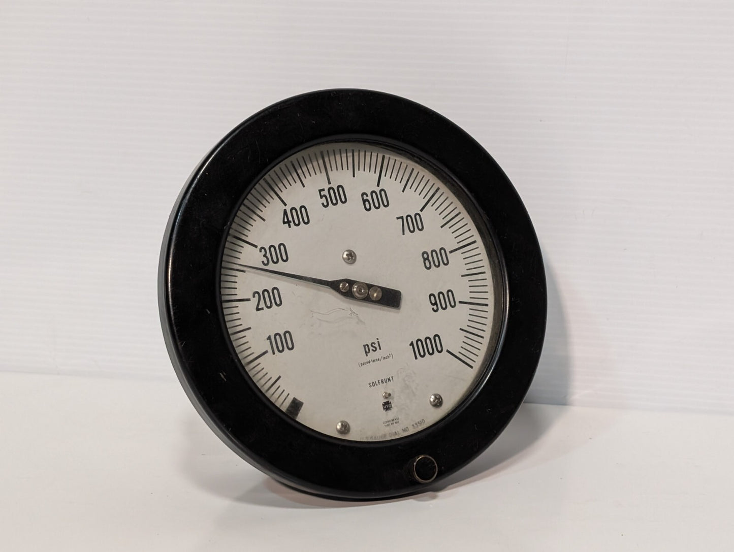 U.S. Gauge 33510 Solfrunt 1000 PSI Pressure Gauge, 5.75" Dial Face, 1/2" NPT