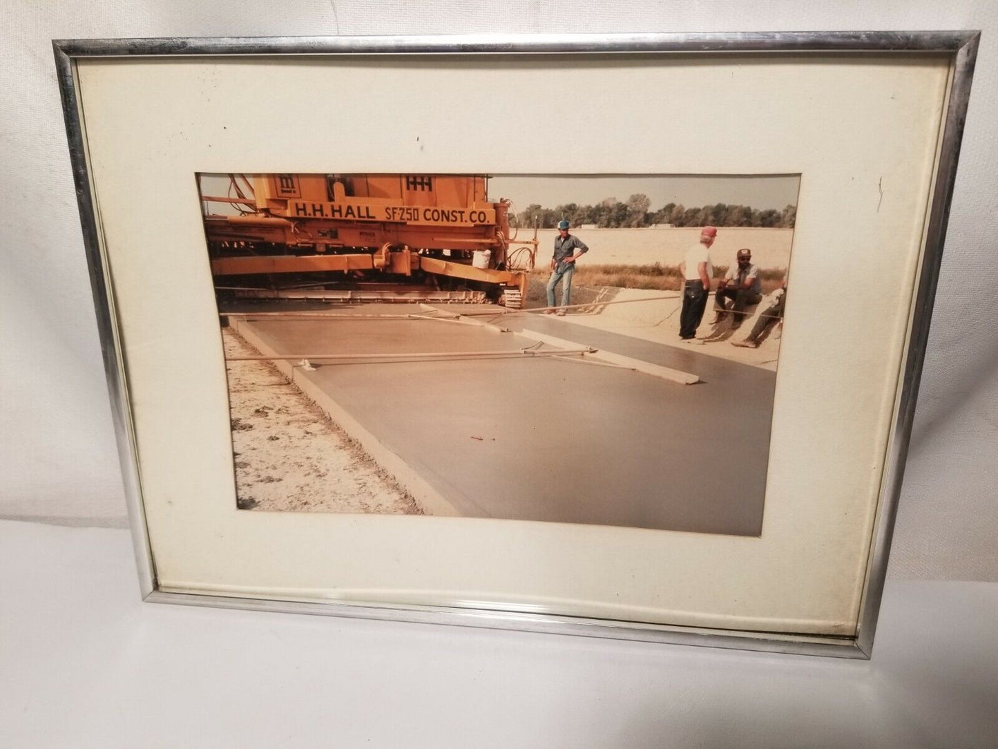 Vintage construction photos in frame 16.375"x12.375"