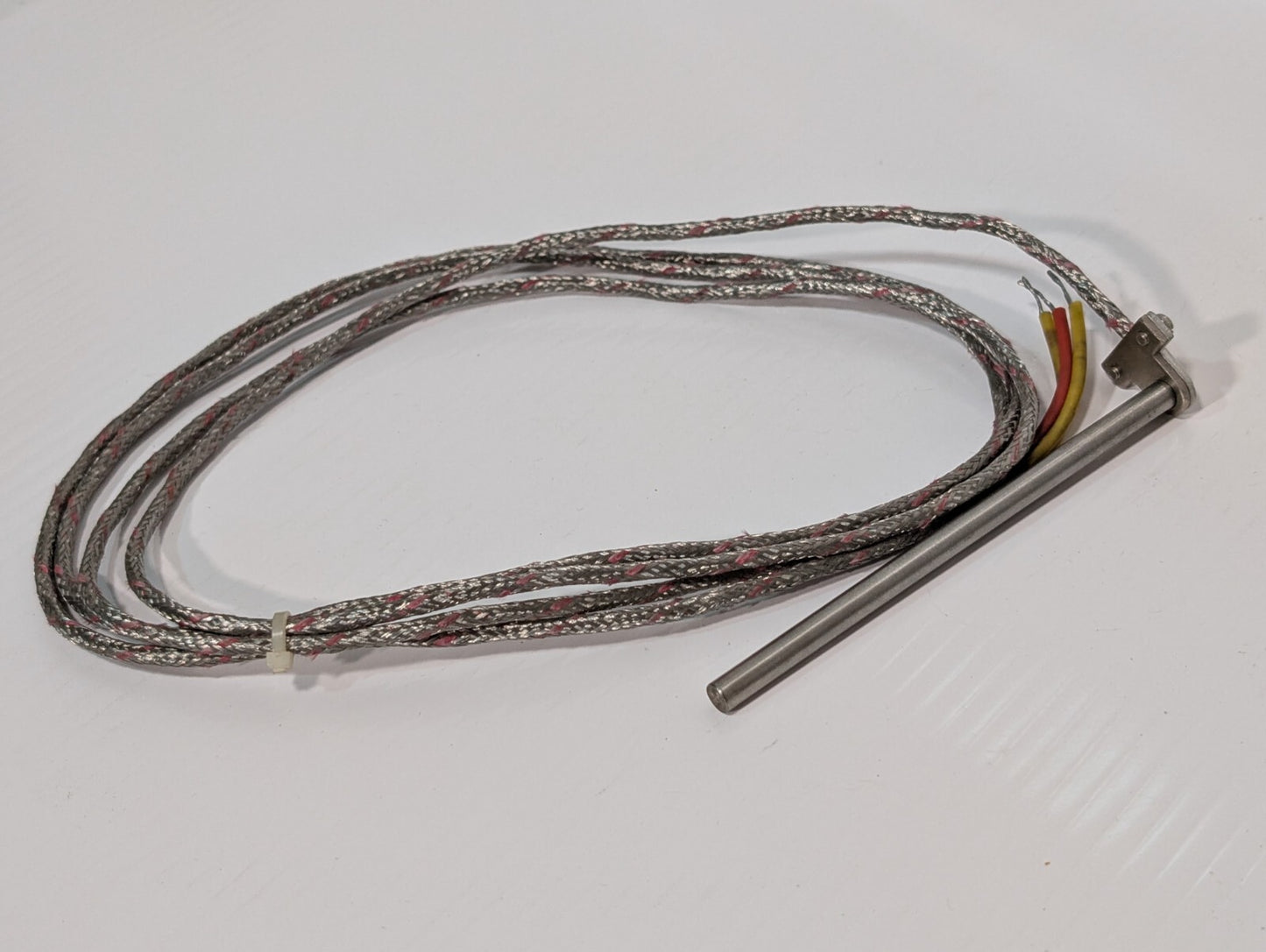 Unbranded Cartridge Heater, 4.5" Long, 3 Conductor Wires, 90 Degree, Long Cable