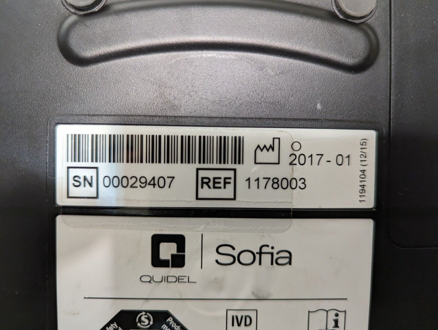 Quidel Sofia fluorescent immunoassay analyzer 1178003, OPR-2001-BLACK-WEDGE+STD,
