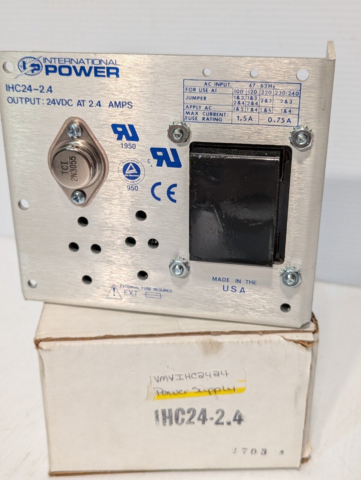 International Power IHC24-2.4 power supply, +24VDC@2.4A output - Free Shipping