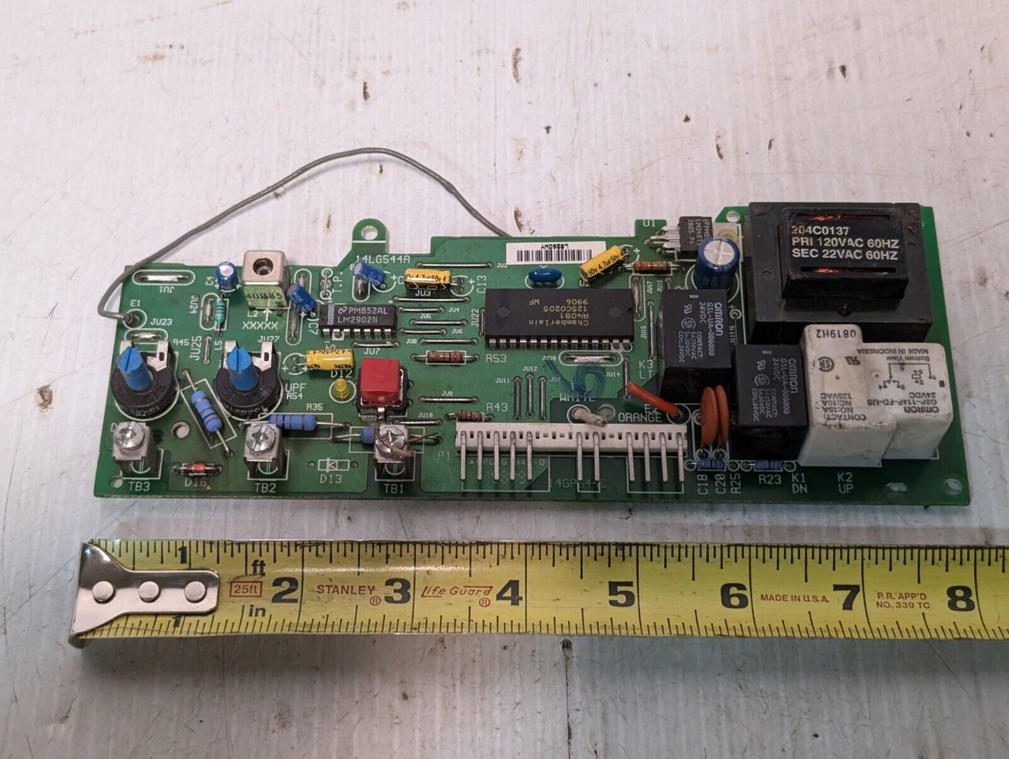 14LG544A Circuit Board w/Many Omron Sensors and PCB Components