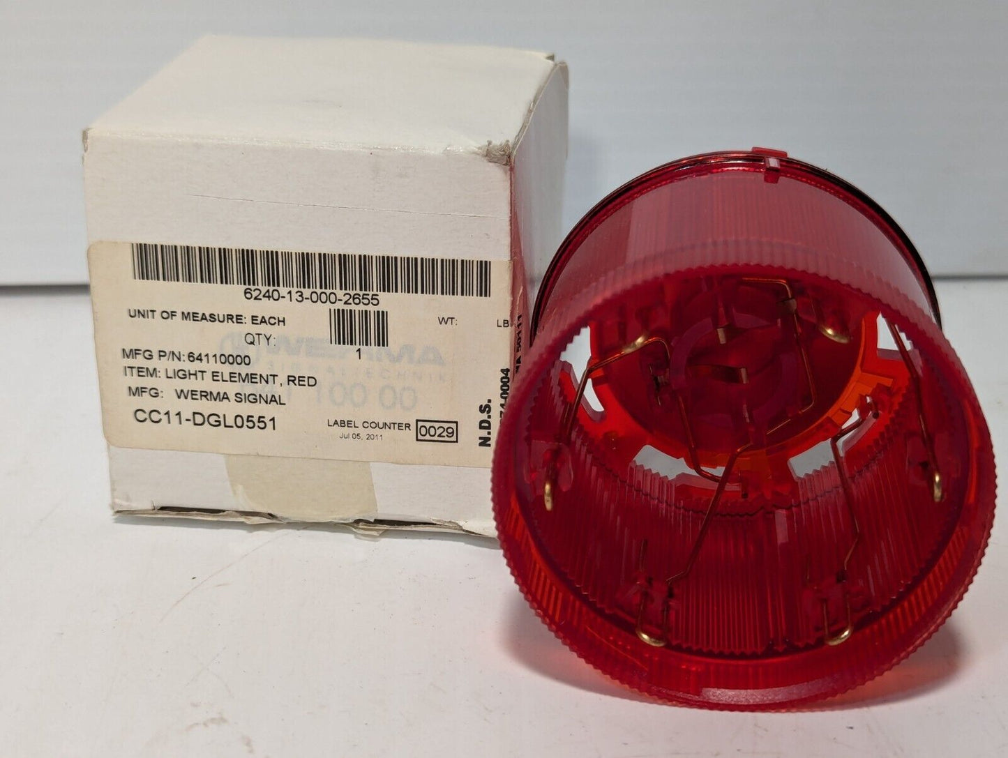 Werma 641 100 00 Incandescent Red Signal Tower Light - Free Shipping