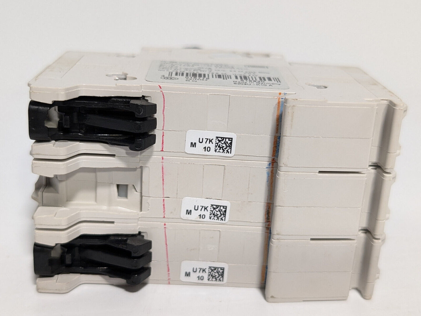 ABB S203U-K10A Circuit Breaker, 3 Pole Unit, Min .4", Made in Germany