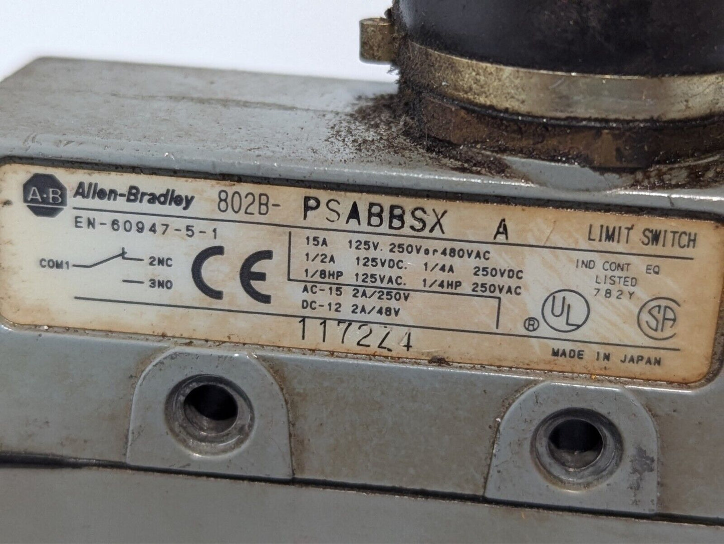 Allen Bradley 802B-Psabbsx /A Limit Switch 15A 480Vac - Free Shipping+Return