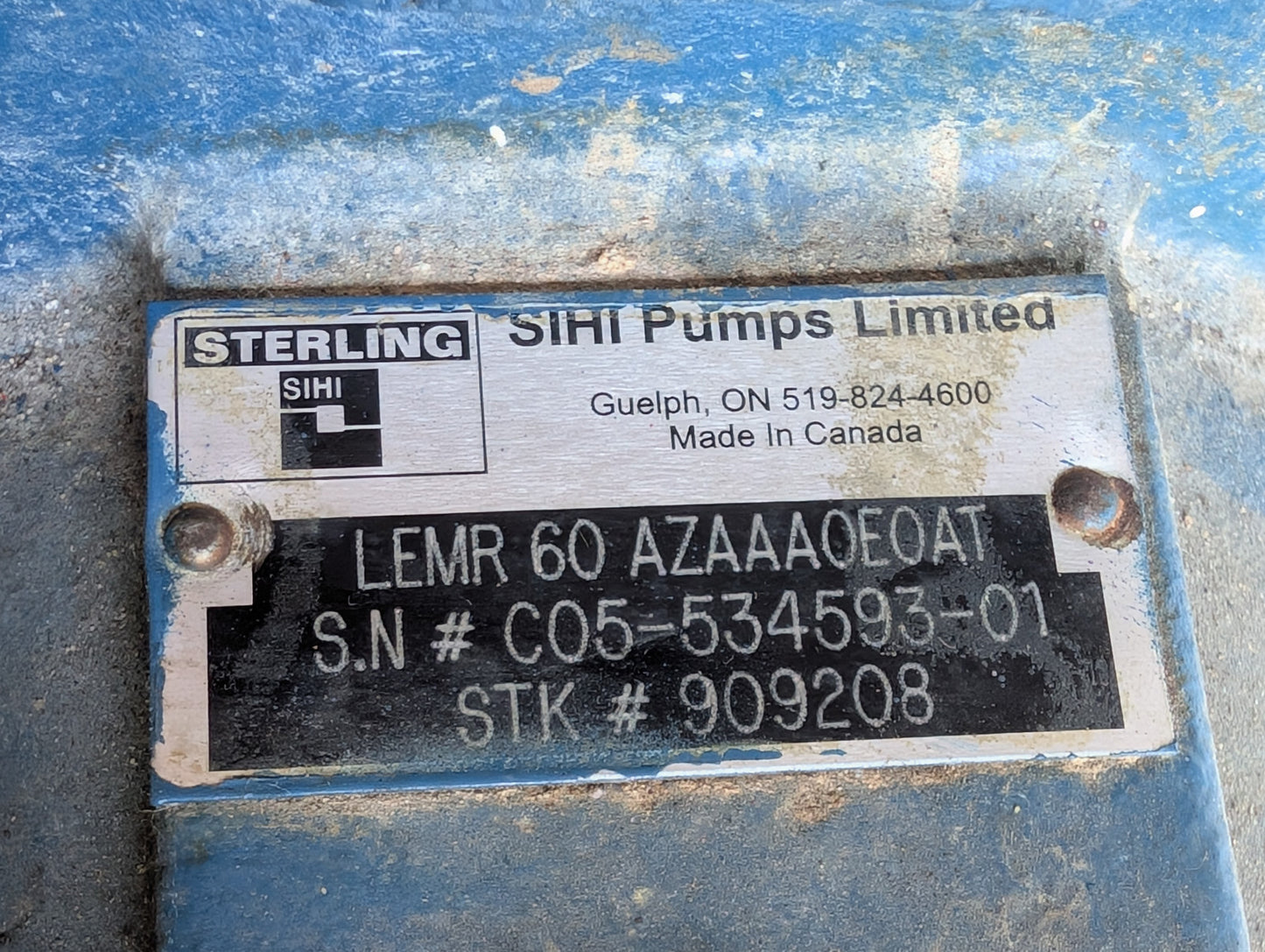 Sterling Fluid System SIHI Pumps LEMR-60-A2AAA0E0AT Liquid Ring Vacuum 502194