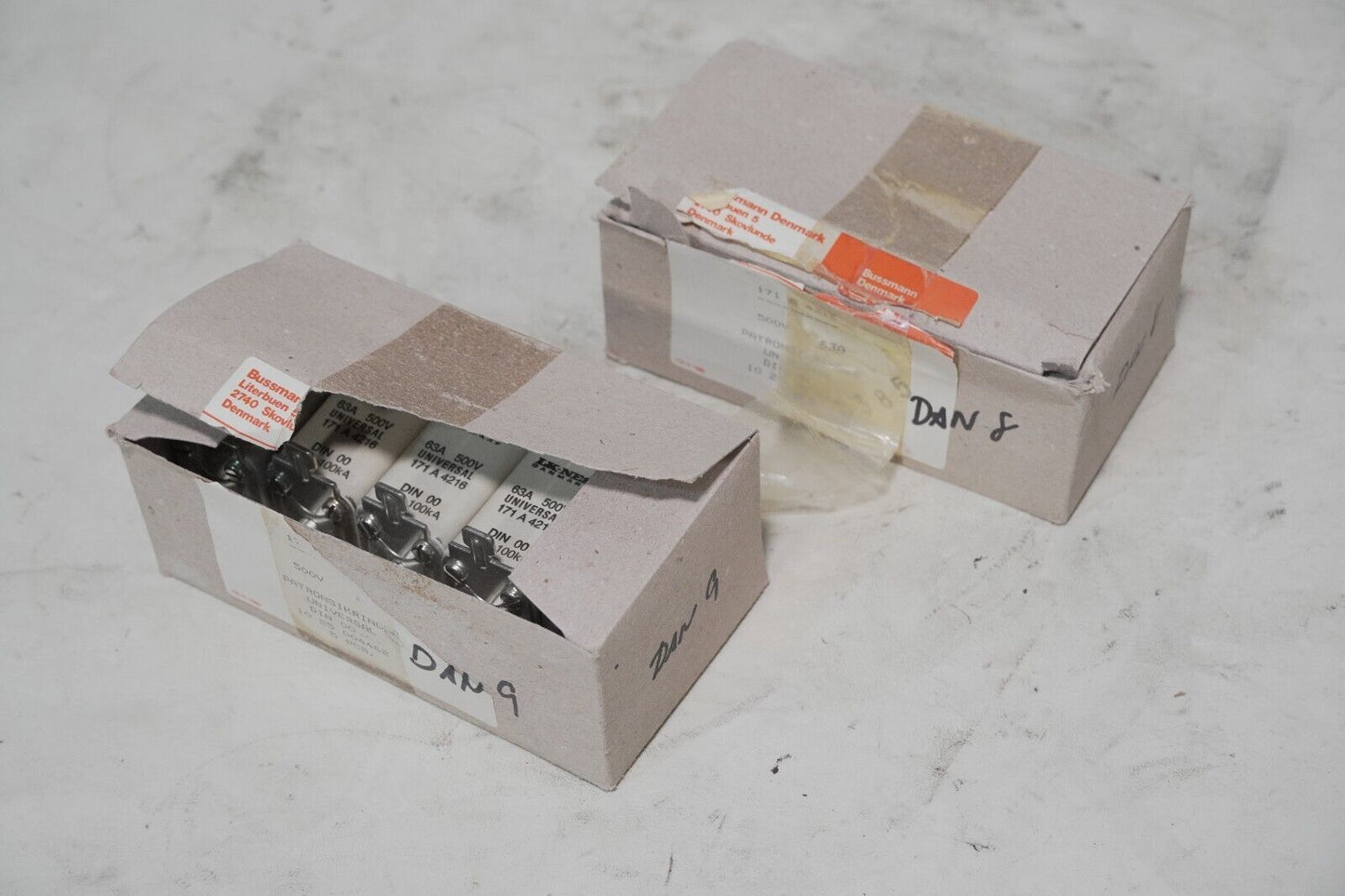 Lot of 10 Bussmann 171 A 4216 fuses, 63A, 500V, universal, 171A4216, DIN 00
