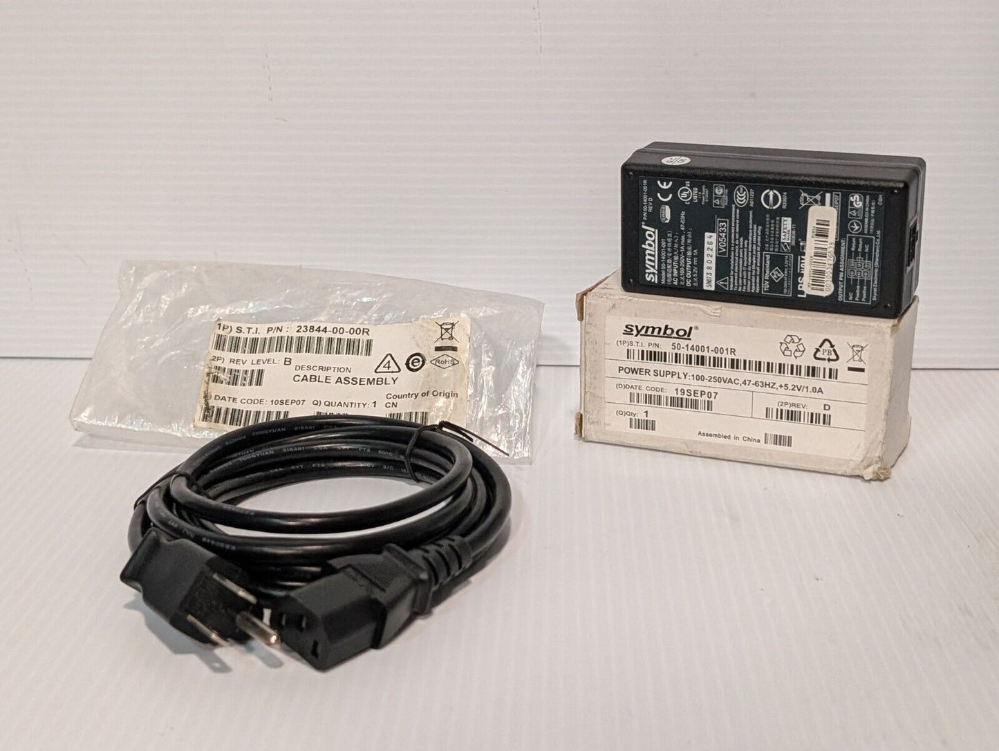 Symbol 50-14001-001R Power Adaptor, 100-250V, 1A Max, 47-63Hz - Free Shipping