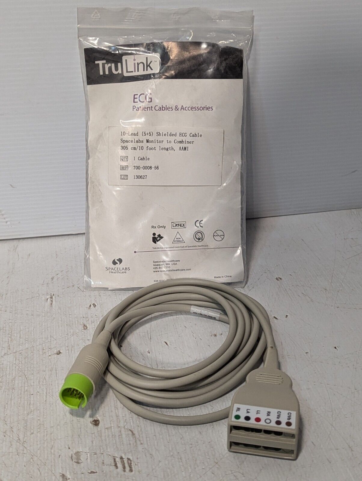 Spacelabs 700-0008-56 10-Lead Shielded ECG Cable, 10' length - Free Shipping