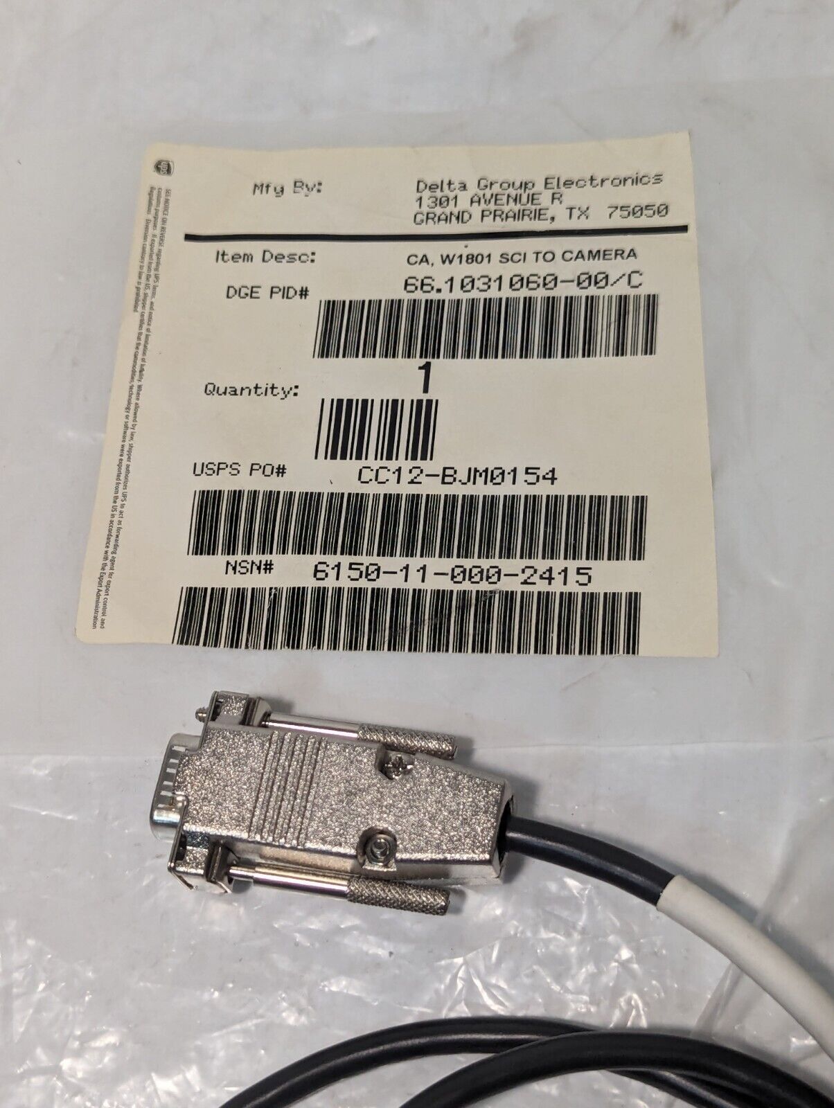 DGE 66.1031.060-00 Cable with SCI PCBx9 to Camera Connections, 6150-11-000-2415
