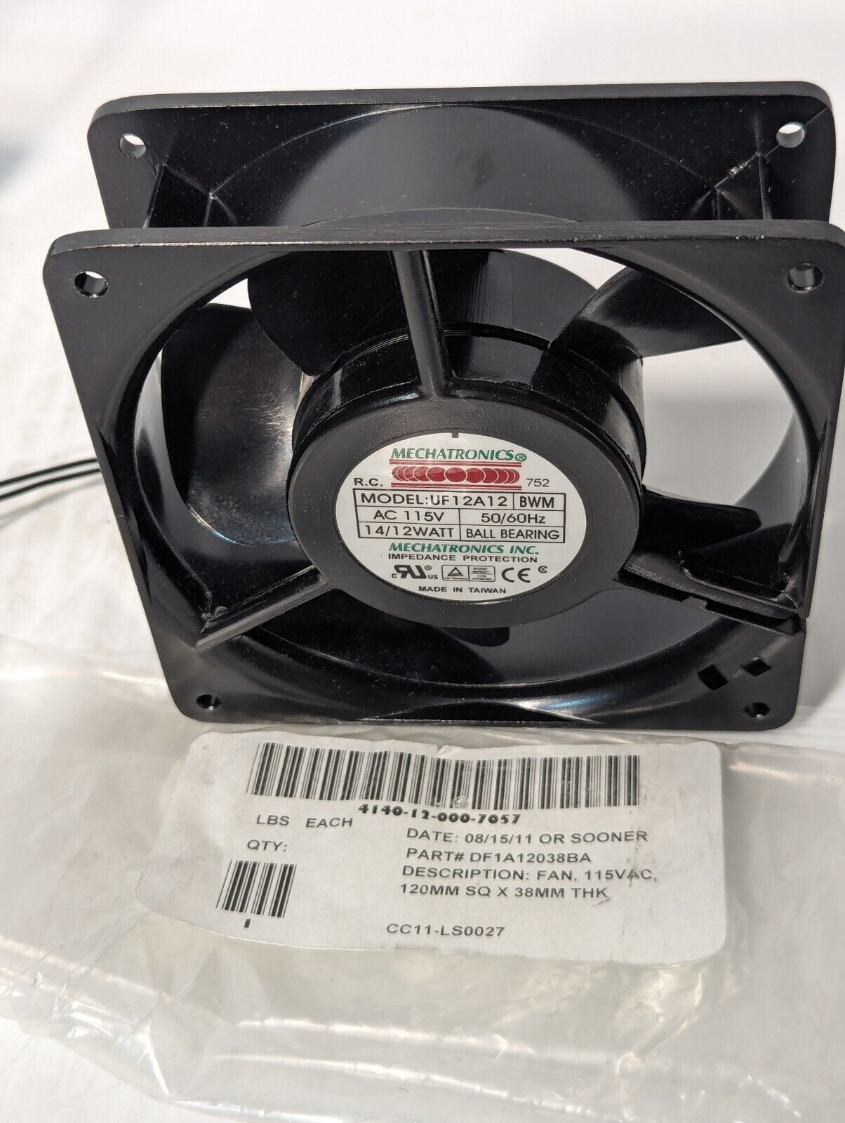 Lot Of 3 Mechatronics UF12A12 Cooling Fans 14/12 Watt - Free Shipping