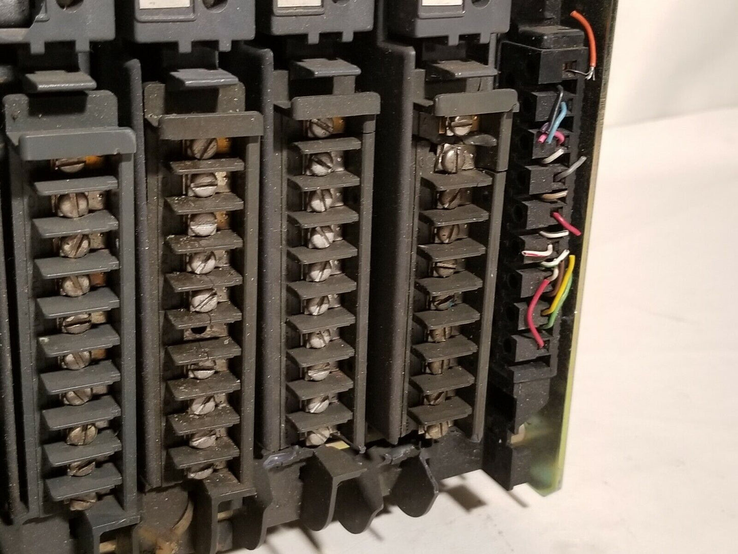 Allen Bradley 8 slot I/O PLC chassis, cat. no. 1771-A2B, with 8 cards, 120V