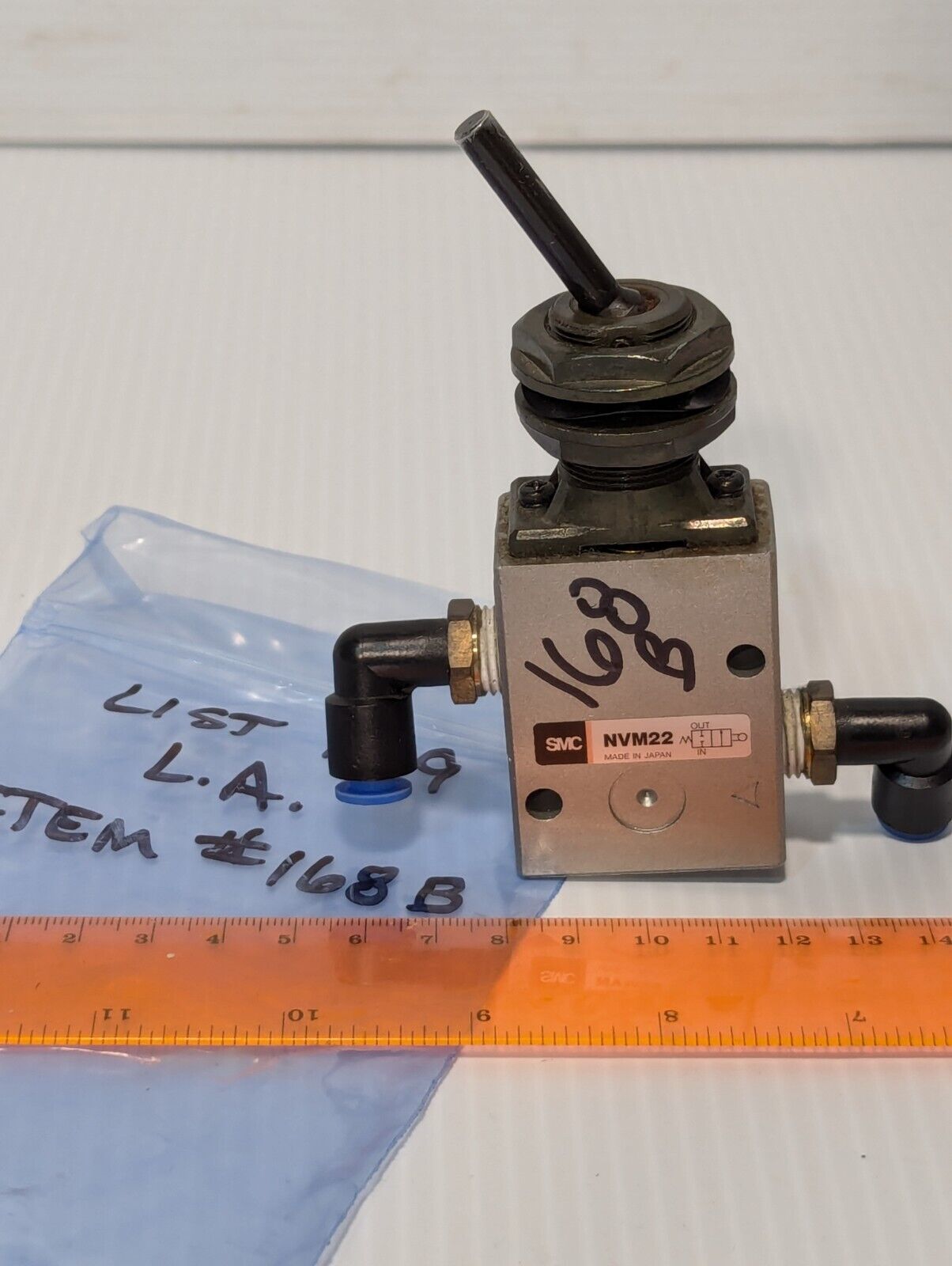 SMC NVM220 Pneumatic Toggle Switch Valve 1/4"NPT 2-Way 2-Port - Free Shipping