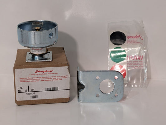 (1) Humphrey 125PLG Diaphragm Poppet Manual Valve, Pneumatic, New Old Stock