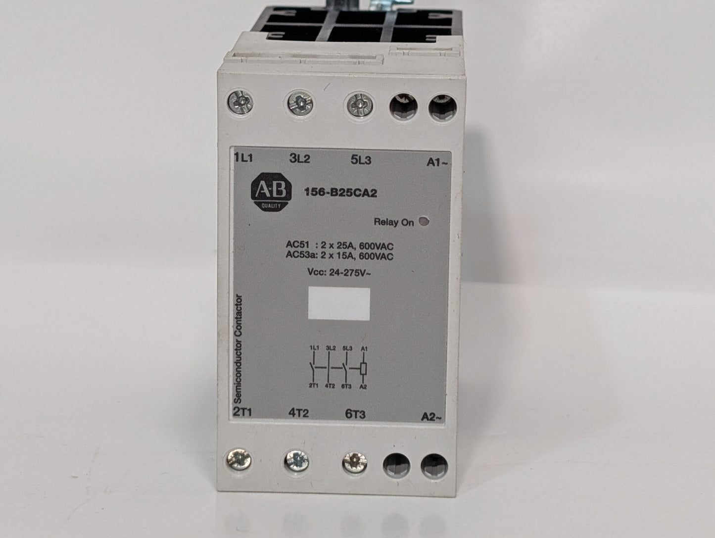 Allen Bradley 156-B25CA2 Ser A 2-Phase Semiconductor Contactor 600VAC 25A
