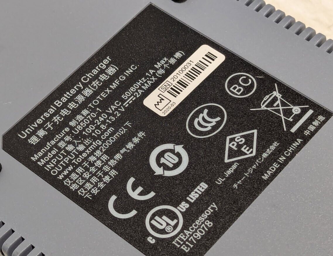 Totex U85070-1 Dual Slot Battery Charger, GE 2083292-001 - Free Shipping