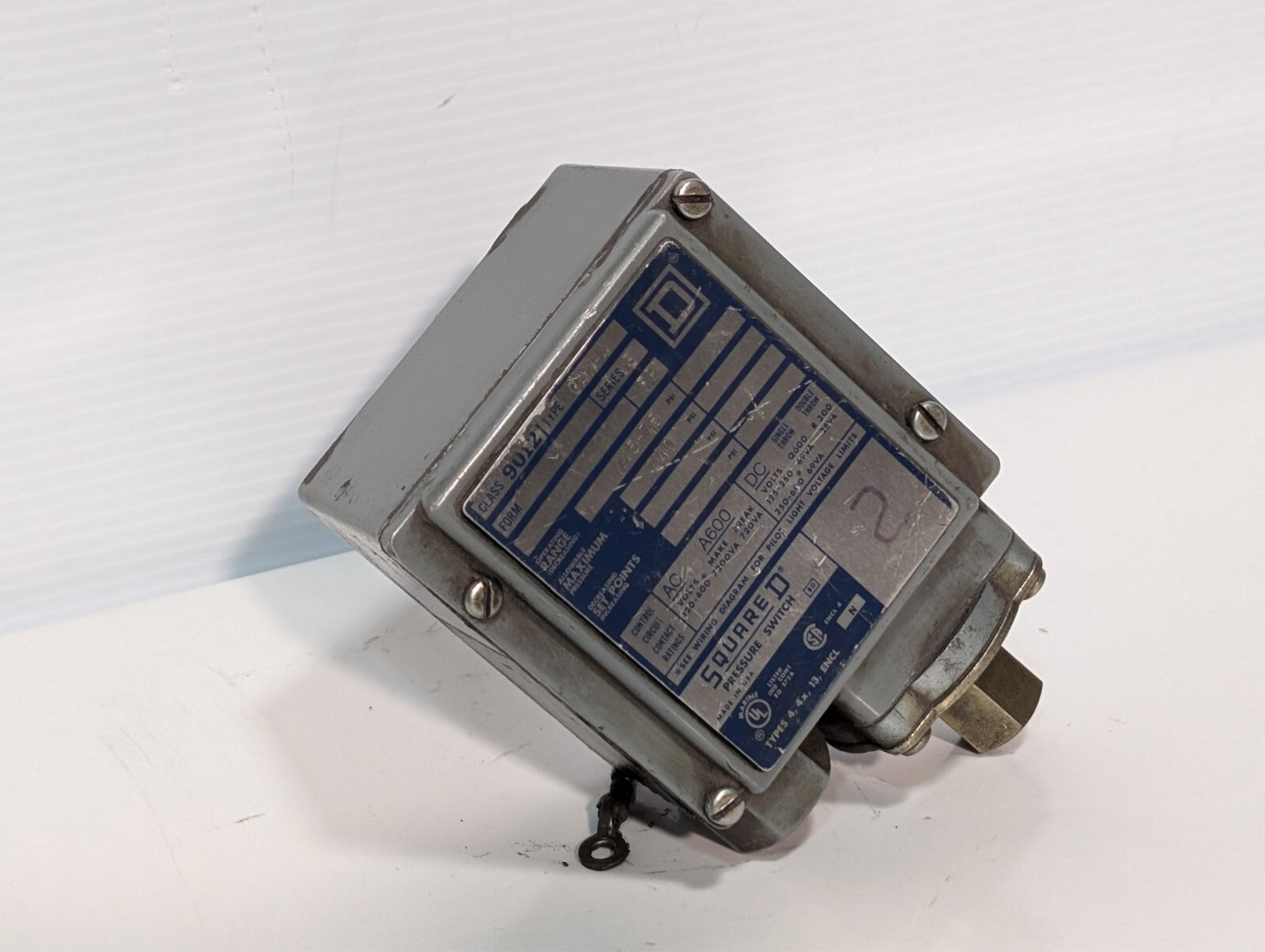 Square D 9012 GAW-4 Series C 9830 Pressure Switch 1.5-75 PSIG