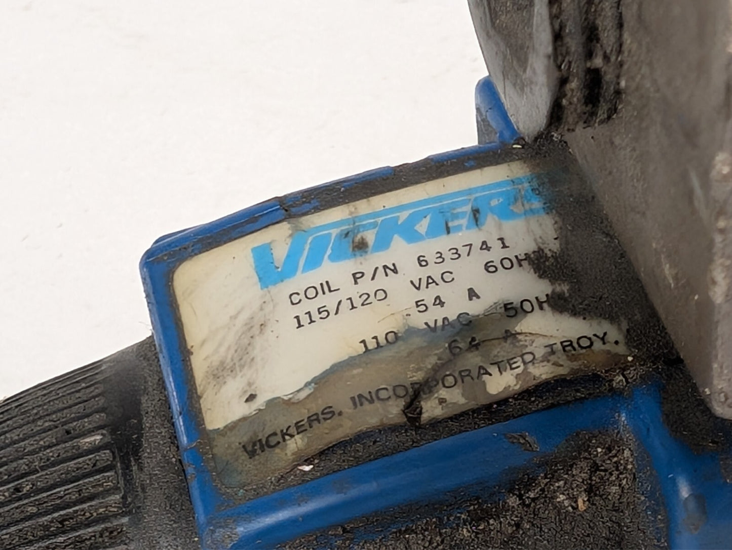 Vickers 633741 Solenoid Valve Coil on (Unidentifiable) Solenoid Valve