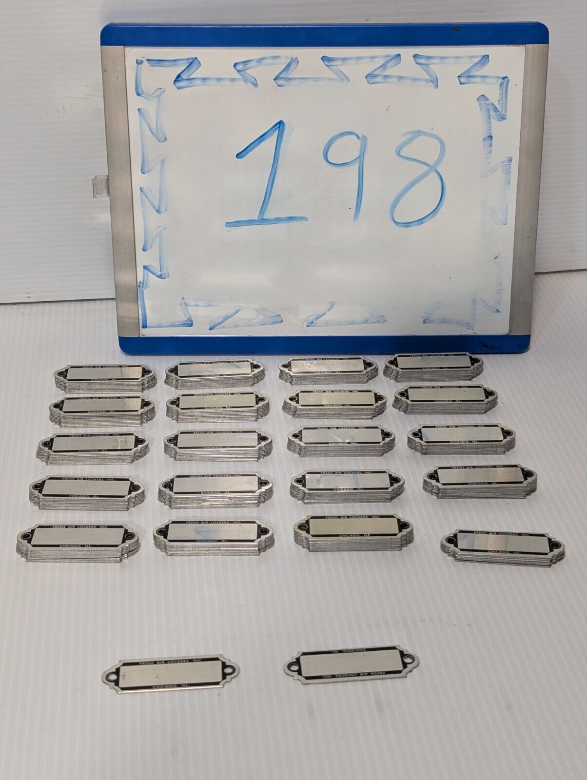 Lot of 198 Fresh Air Lockers Blank Name Number Tag - Free Shipping+Returns
