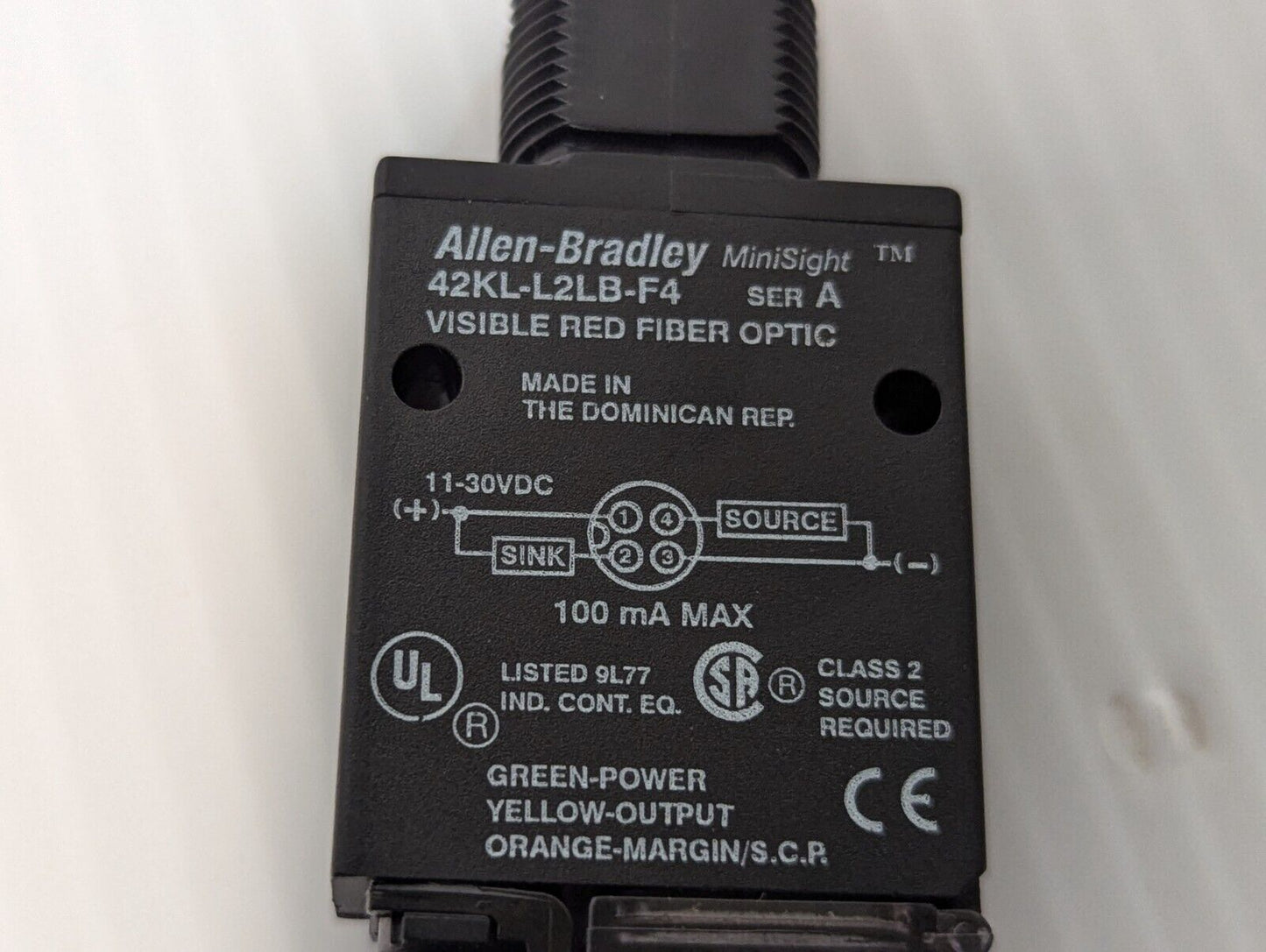 Allen-Bradley 42KL-L2LB-F4 / Ser A MiniSight Visible Red Fiber Optic 11-30VDC