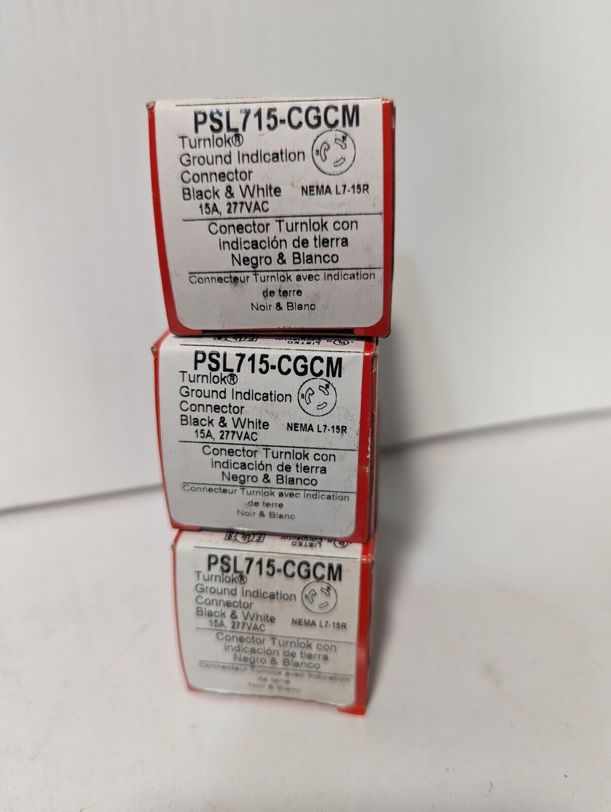Pass & Seymour PSL715-CGCM Ground Monitoring Locking Connector, 15A, 277Vac