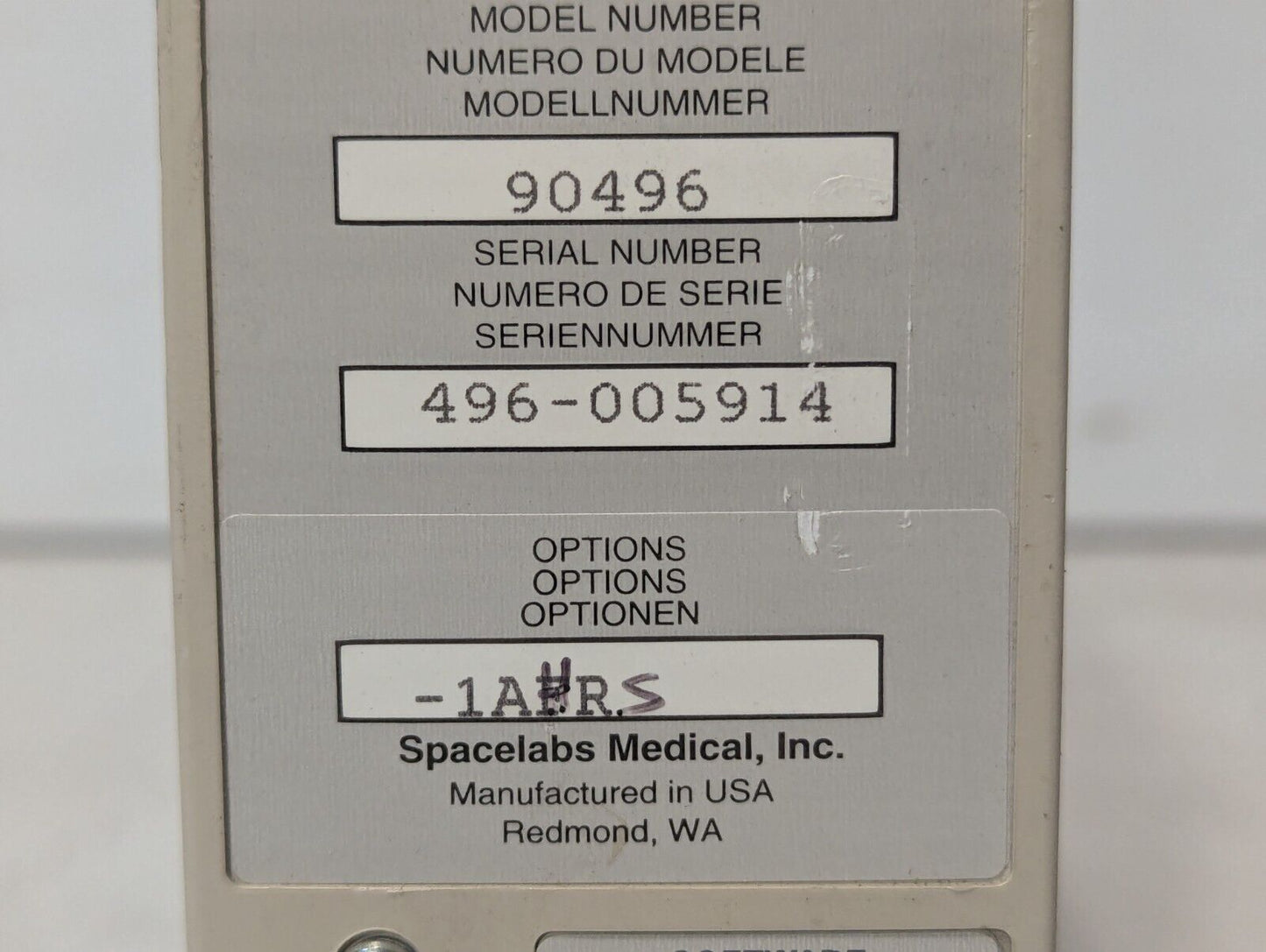 Spacelabs 90496 Multi Parameter Module ECG SpO2 T1-2 - Free Shipping