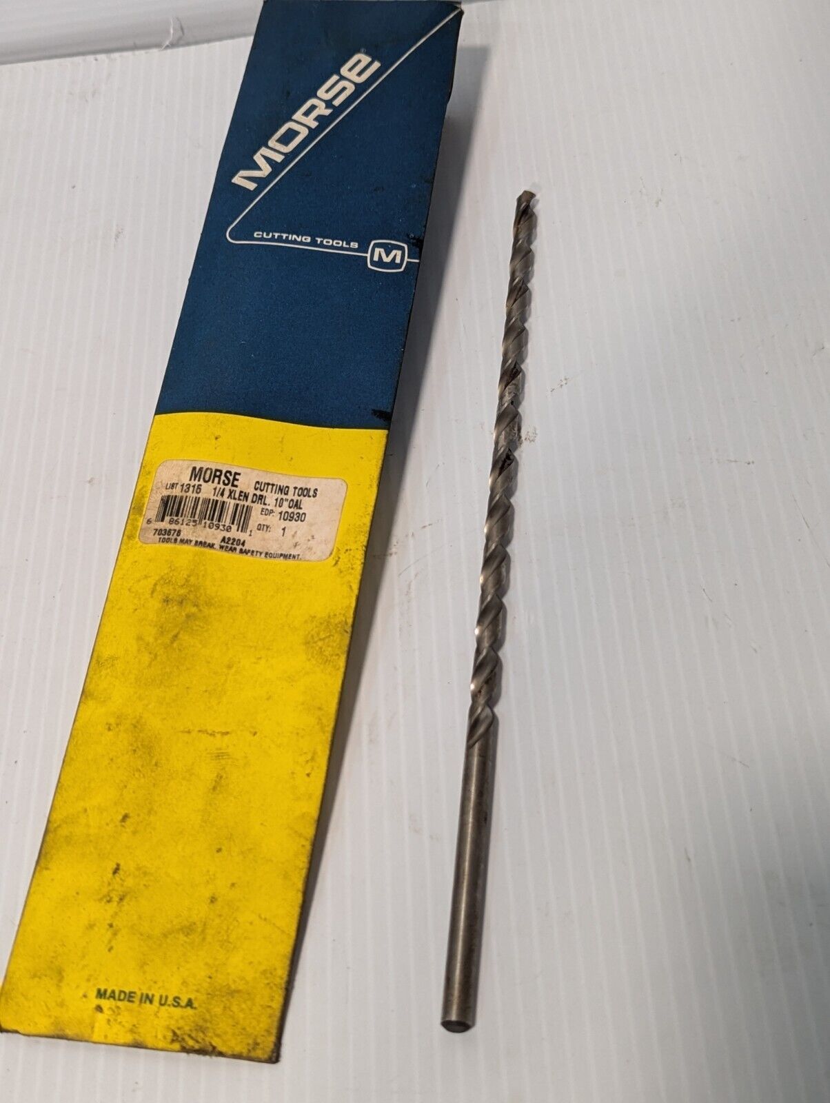 MORSE CUTTING TOOLS, #1315, 1/4 Xlen Drl 10" - Free Shipping
