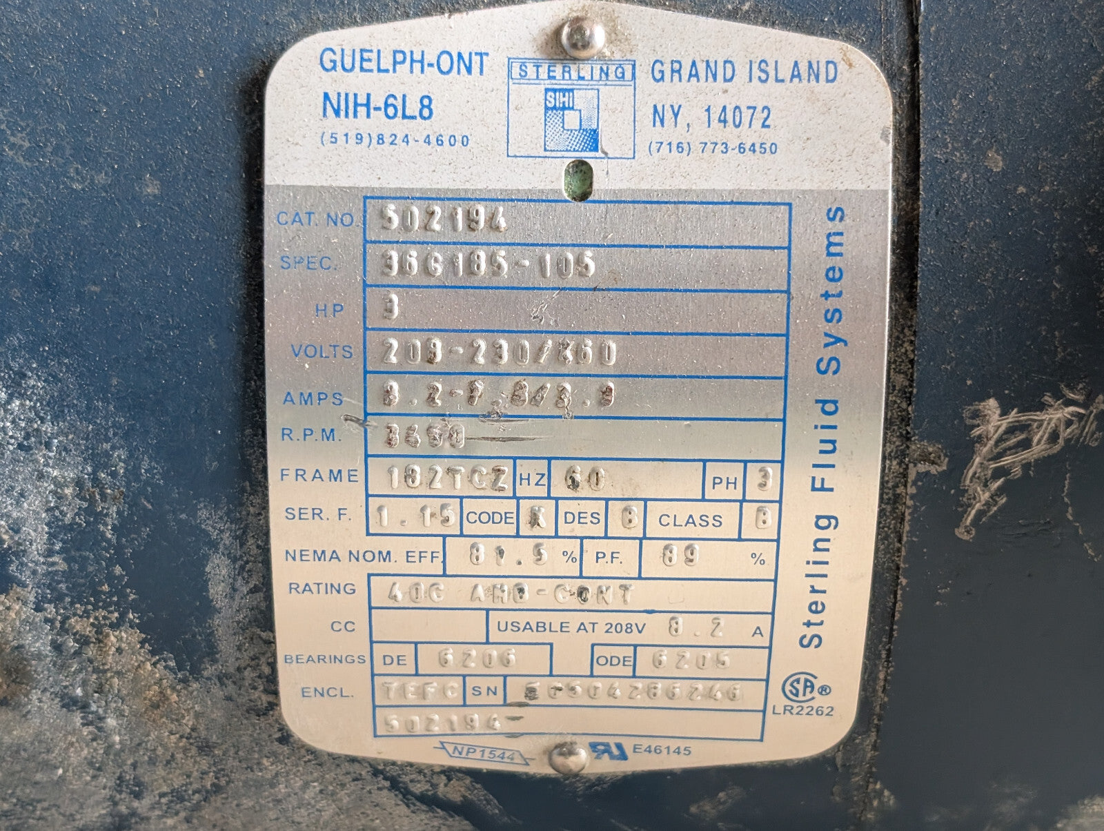 Sterling Fluid System SIHI Pumps LEMR-60-A2AAA0E0AT Liquid Ring Vacuum 502194