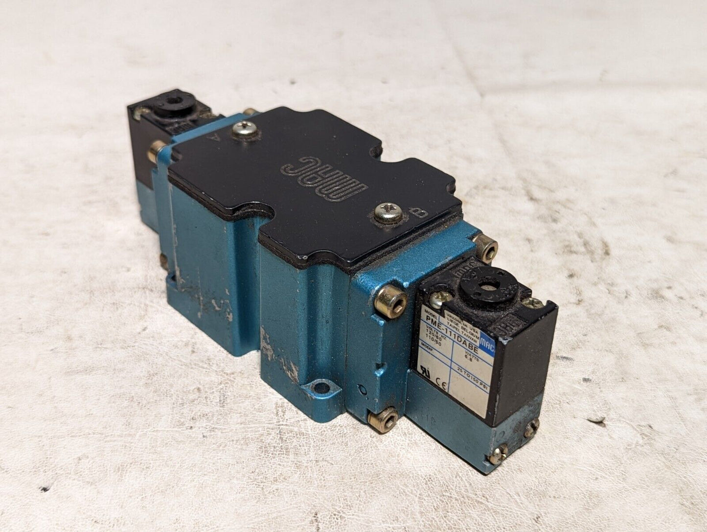 MAC 6521B-311-PM-111DA solenoid valve, vacuum to 150PSI, with PME-111DABE