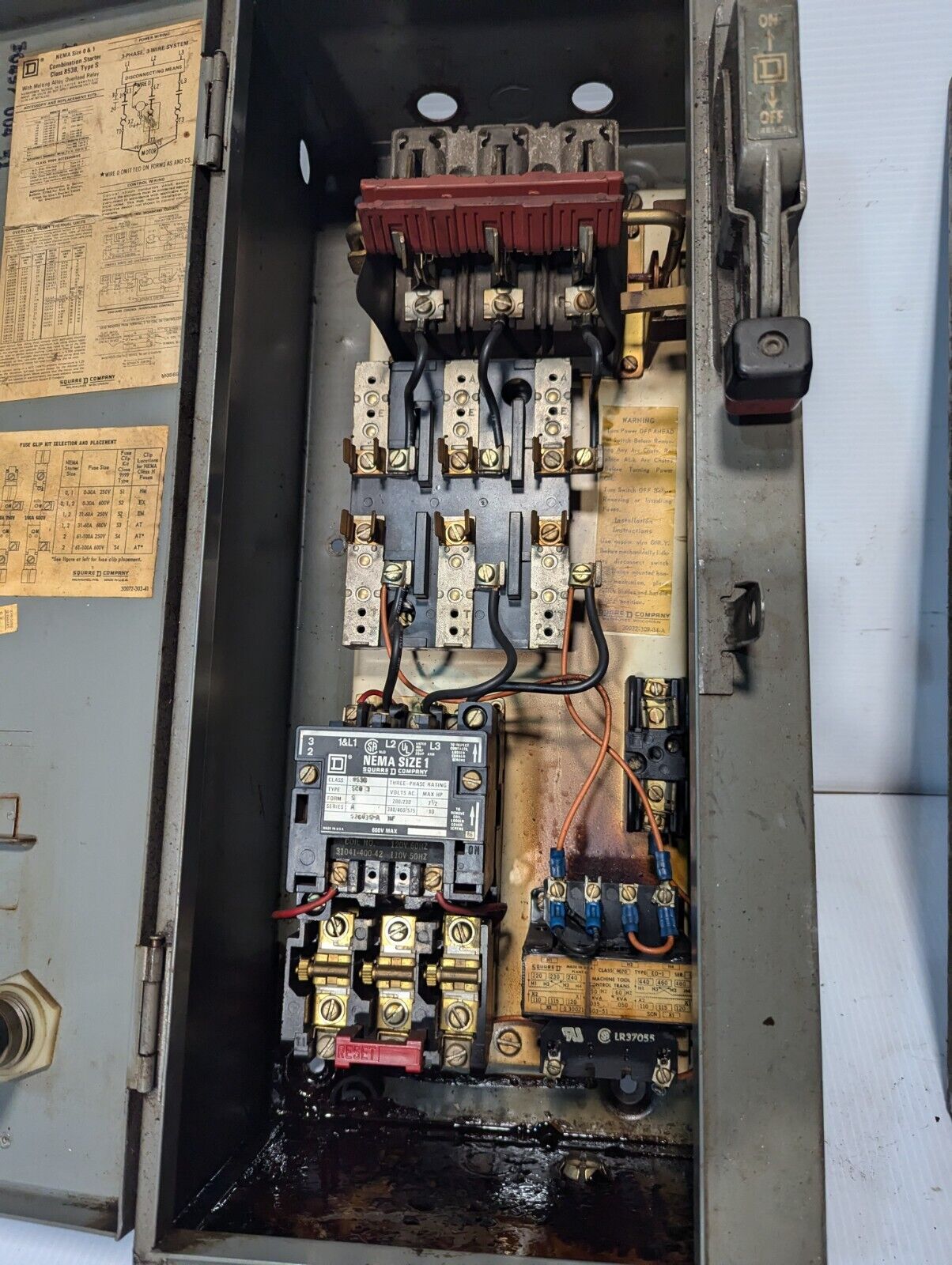 Square D 8538SCG14S combination motor starter, NEMA size 1, 30A - Free Shipping