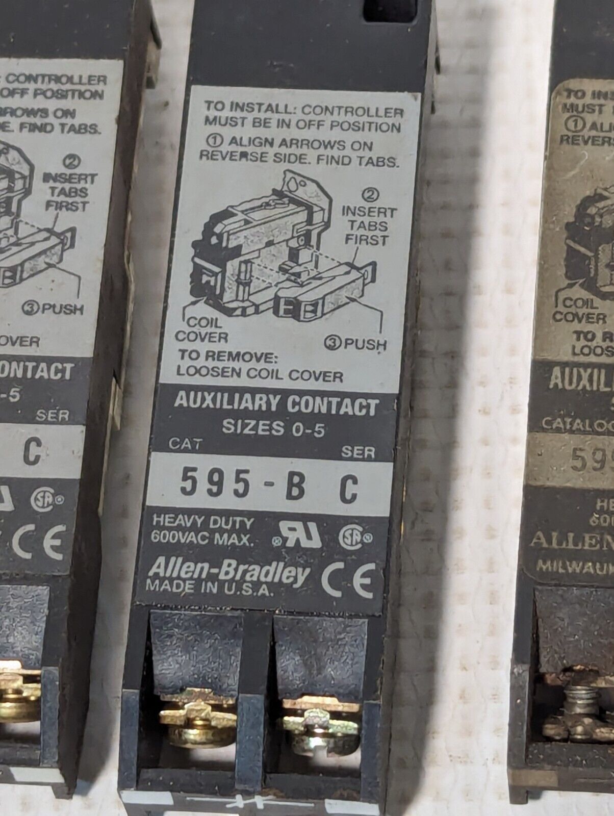 Allen Bradley 595-B Heavy Duty Size 0-5(-4) Auxilary Contact - Free Shipping