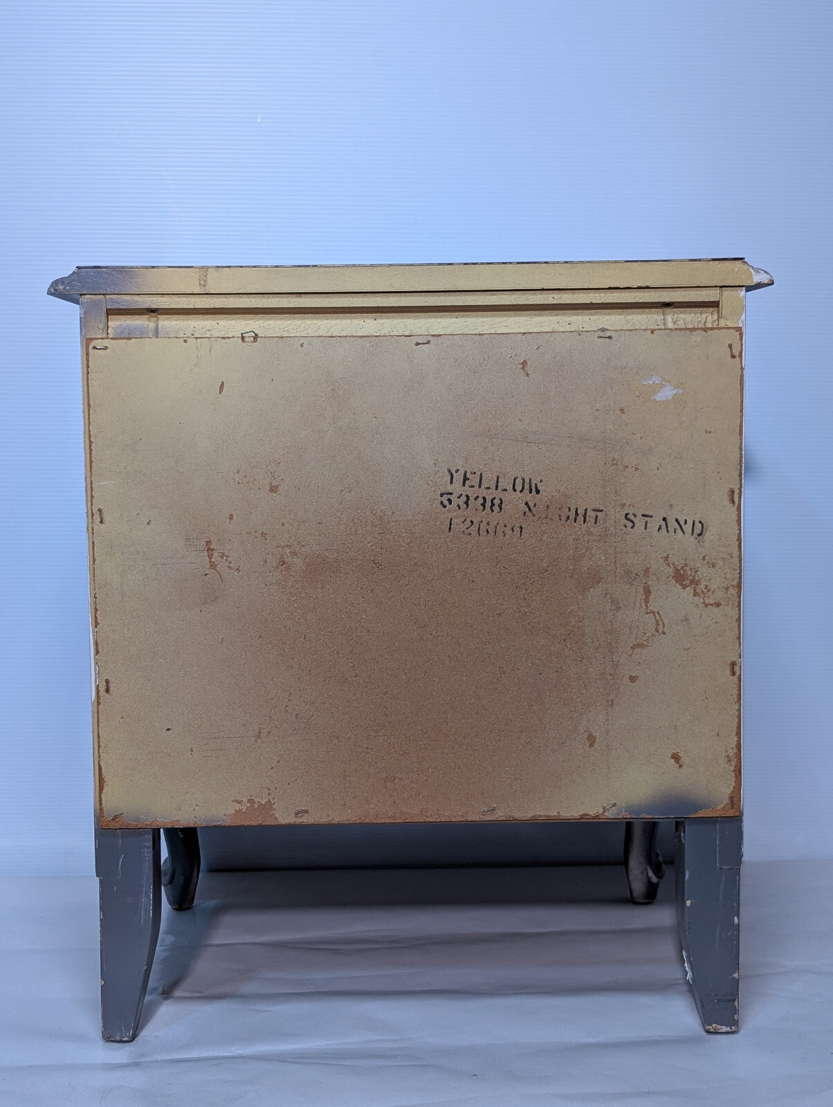 Vintage Country Cottage French Provencial Shabby Chic Night Stand Gray Cabinet