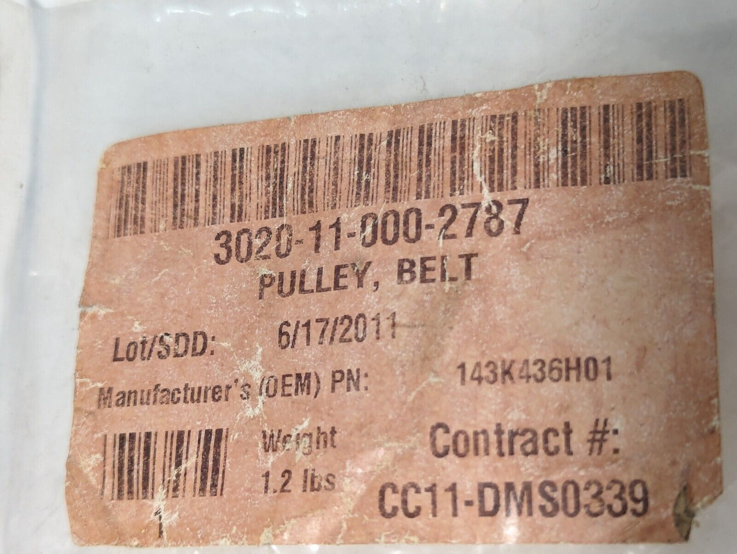 Tru Pulley Belt 143K436H01 3020-11-000-2787 - Free Shipping