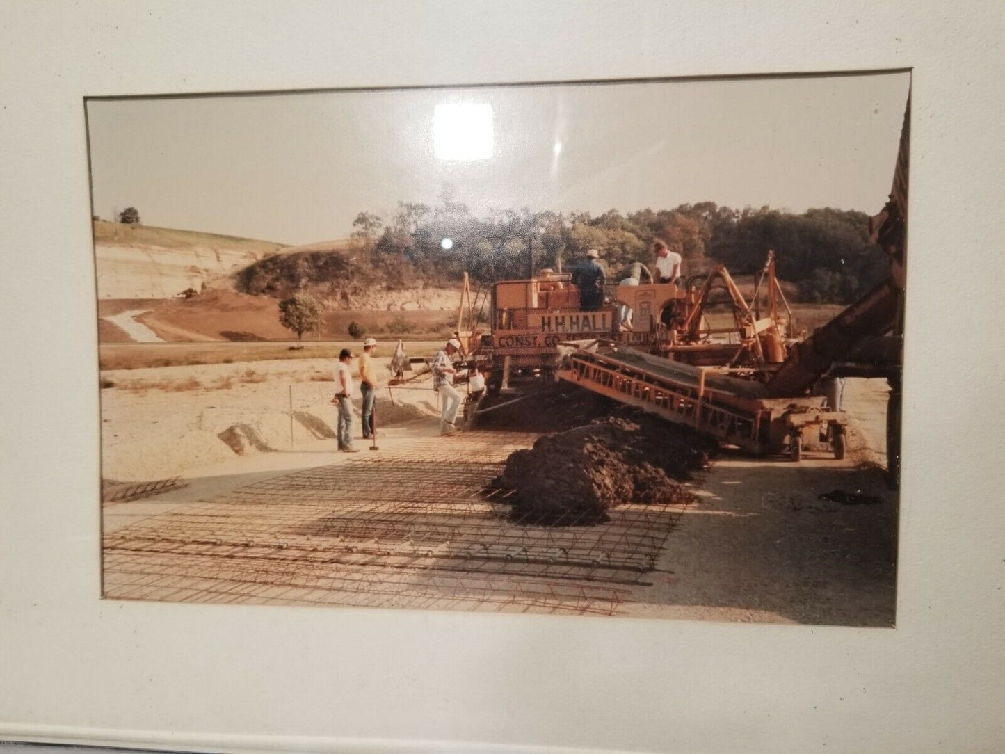 Vintage construction photos in frame 16.375"x12.375"