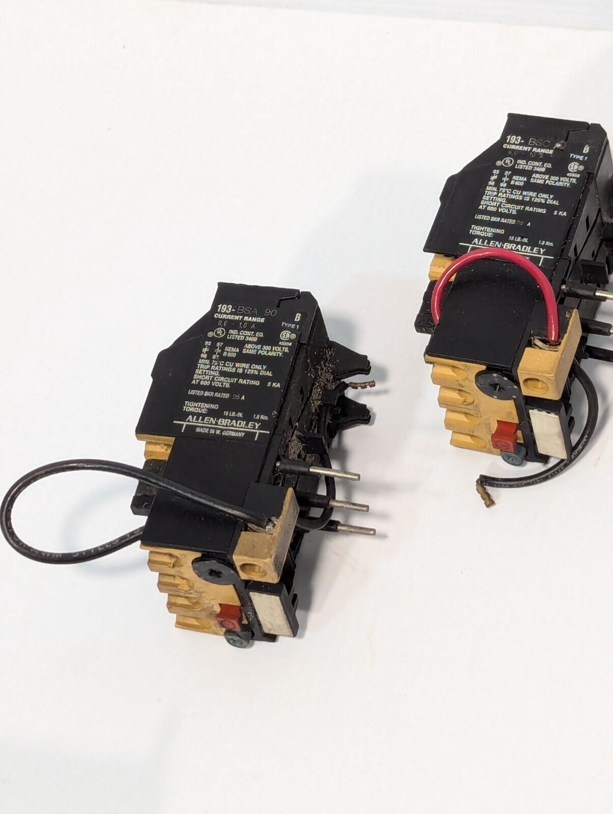 2 Pieces Allen Bradley 193-BSA90 & 193-BSC10 Overload Relay - Free Shipping