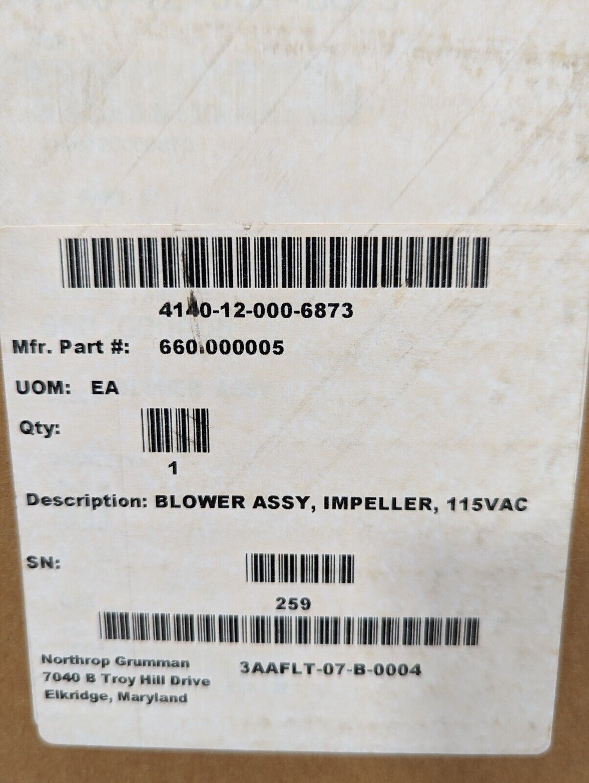 IMS Model 10 BMI Blower, 540 SCFM, 2570 RPM - Free Shipping