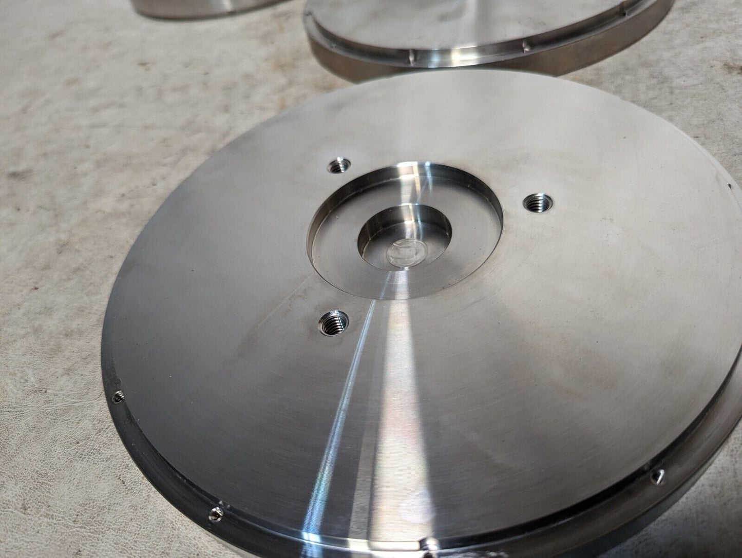 10 inch diameter raised female face blind flange with grooved flat face on rever