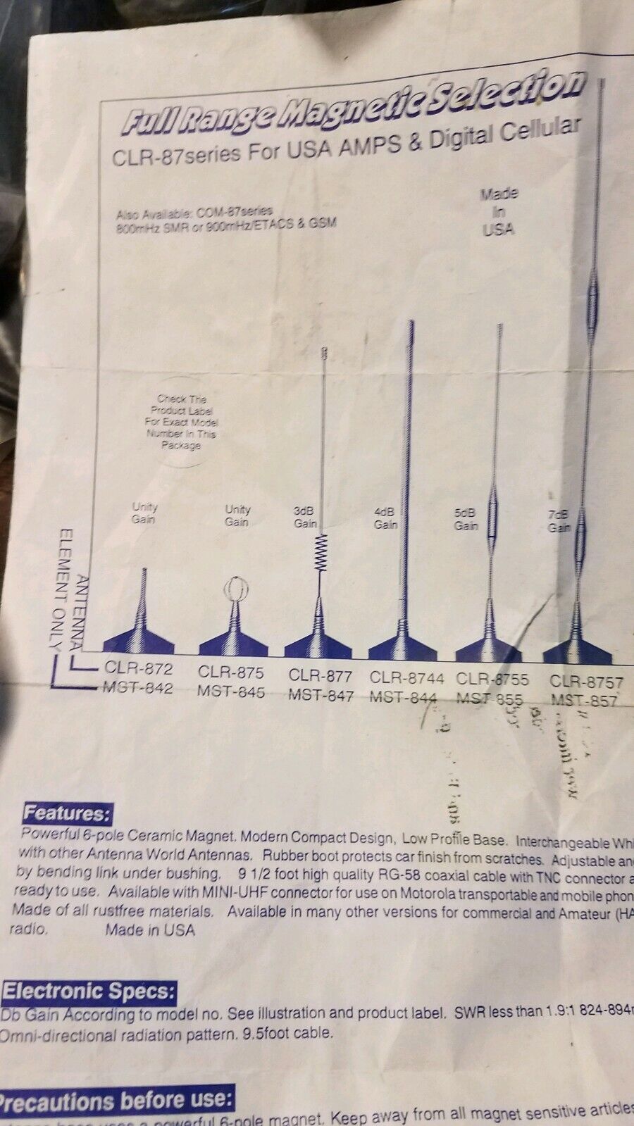 24 Assorted Motorola antennas, seemingly from the CLR-87 series, extra bases