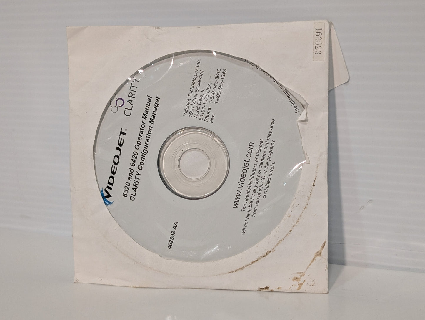 Videojet 6320 & 6420 Clarity Configuration Manager Software, Operator Manual CD