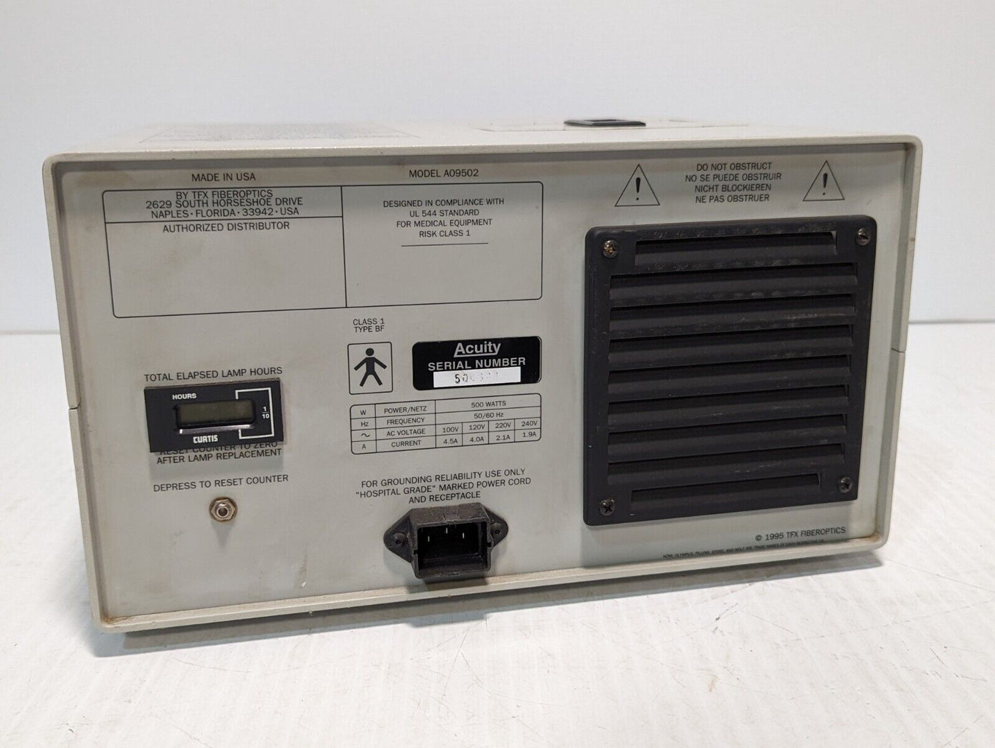 TFX Fiberoptics A09502 Acuity 300 Watt Xenon Fiberoptic Illumination System
