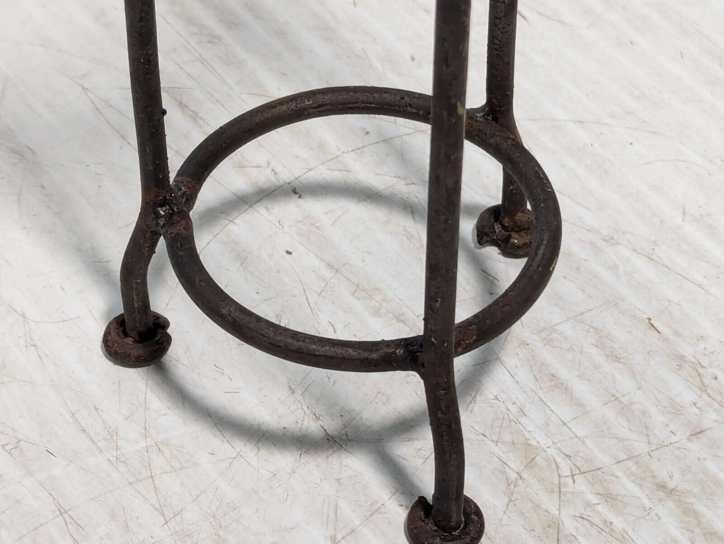 2 Antique Wrought Iron Pottery Stands, One 13" and One 6" Tall - Free Shipping
