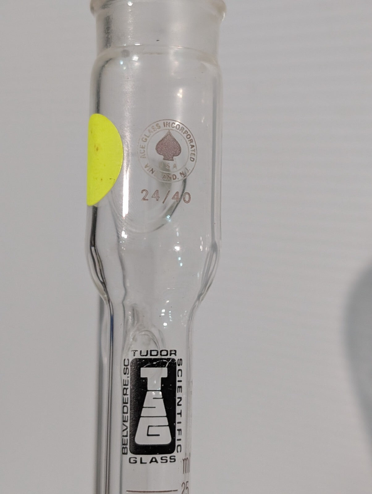 Tudor Scientific Glass Distilling Receiver, Moisture Test, Barrett TG-4005 25mL