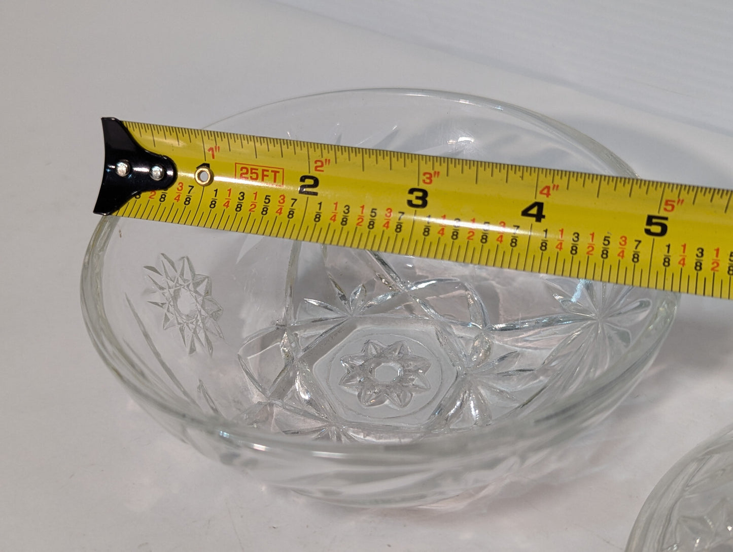 Vintage Antique Crystal Clear Glass Candy Dish, Snack Jar, Lid, Starburst Design