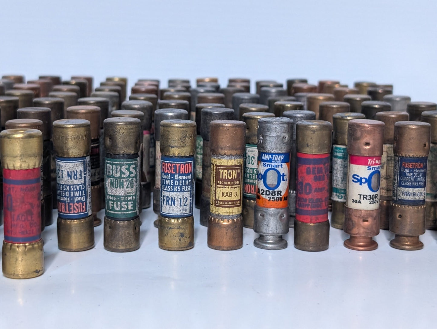 155 Assorted Fuses, Various Brands and Amps, Includes 5 FRN-R-5