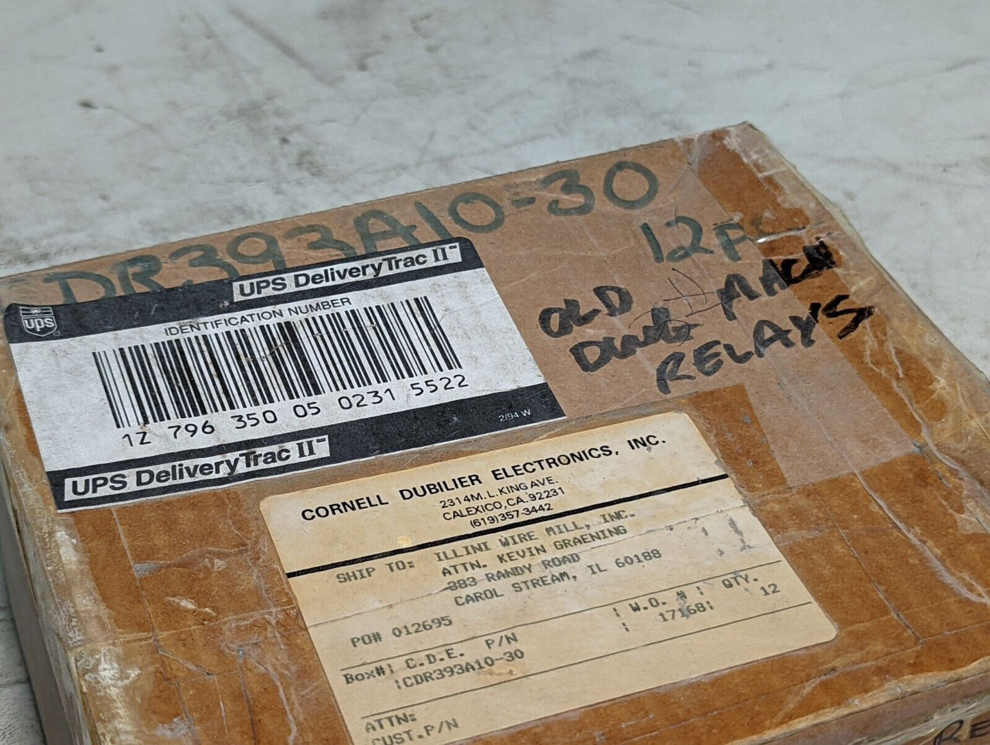 Lot of 12 GE 393A10-30 relays, 1800 ohms, 115VAC